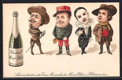 Lithographie Pelussin, Administration des Eaux Minerales du Mont-Pilat, Reklame
