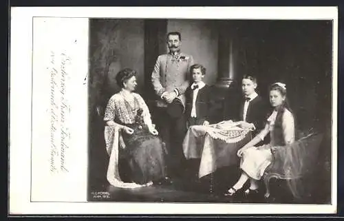 AK Erzherzog Franz Ferdinand von Österreich und seine Familie