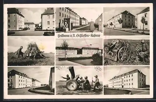 AK Heilbronn, Schlieffen-Kaserne, Panzerjäger an der Pak, Artilleristen mit Infanteriegeschütz, MG-Trupp