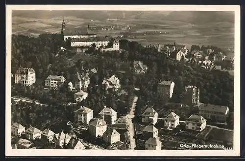 AK Fulda, Fliegeraufnahme mit Kloster Frauenberg