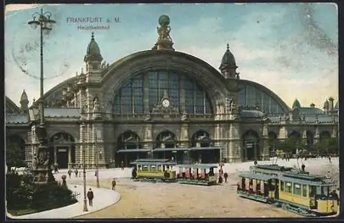 AK Frankfurt a. M., Hauptbahnhof, Strassenbahn