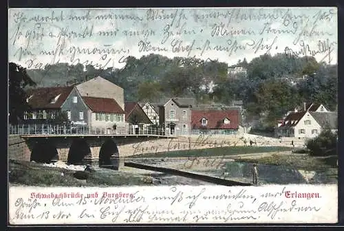 AK Erlangen, Schwabachbrücke und Burgberg