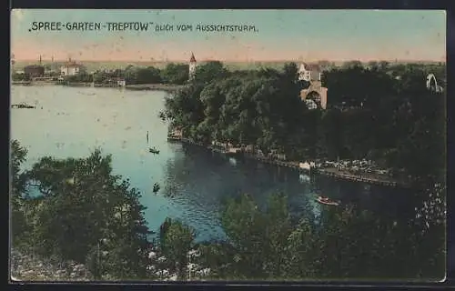 AK Berlin-Treptow, Spree-Garten-Treptow vom Aussichtsturm aus