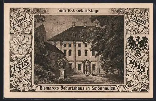 AK Schönhausen / Elbe, Das Geburtshaus von Bismarck, Wappen