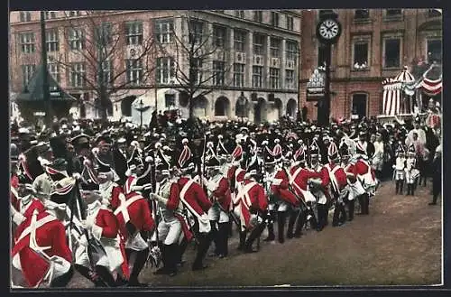 AK Köln, Carneval, Funken-Infanterie, Stippeföttche vorführend