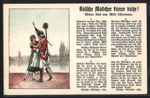 AK Köln, Kölsche Mädcher künne bütze, kölner Lied von Willi Ostermann