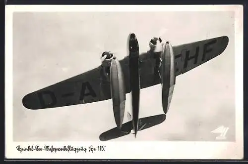 AK Heinkel-Wehrmachtsflugzeug He 115 hoch in der Luft