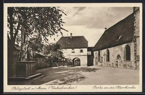 AK Bürgstadt /Main, Partie an der Pfarrkirche