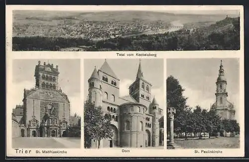 AK Trier, St. Paulinkirche, St. Matthiaskirche, Dom, Totalansicht