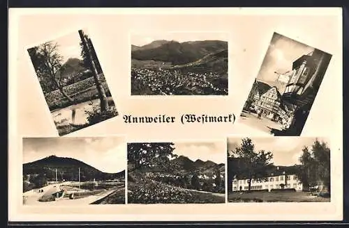AK Annweiler /Westmark, Strassenpartie, Ortsansicht aus der Vogelschau