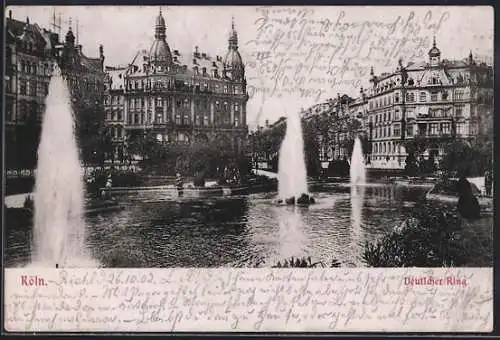 AK Köln-Neustadt, Springbrunnen am Deutschen Ring