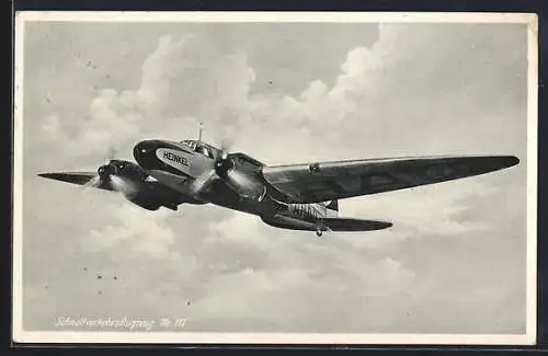 AK Schnellverkehrsflugzeug Heinkel He 111 im Fluge