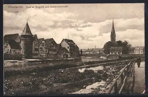 AK Pforzheim, Enz und Nagold mit Schelmenturm