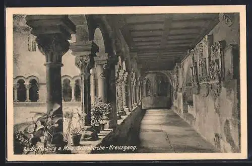 AK Aschaffenburg a. Main, Stiftskirche, Kreuzgang