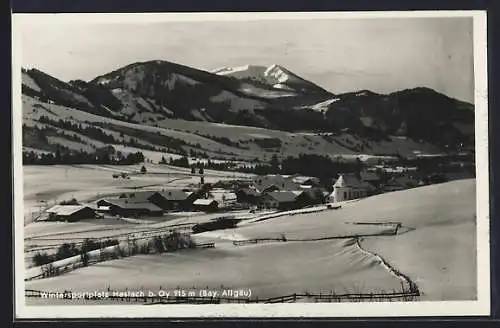 AK Haslach b. Oy, Wintersportplatz mit Wertacher Horn