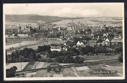AK Aschaffenburg a. M., Stadtansicht mit Schloss Johannisburg