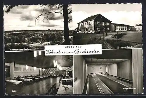 AK Ibbenbüren-Bockraden, Bockradener Graben, Gasthaus Berghof, Inh. Hoppe-Rethmann, Säle, Kegelbahnen