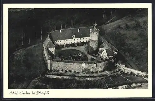 AK Sandsee bei Pleinfeld, Schloss vom Flugzeug aus