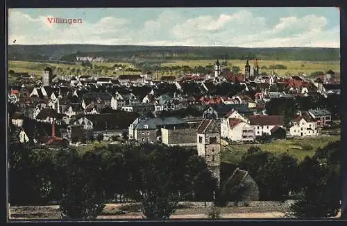 AK Villingen / Baden, Stadtansicht aus der Vogelschau