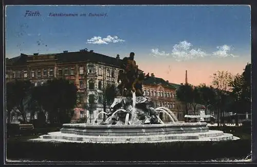 AK Fürth, Kunstbrunnen am Bahnhof