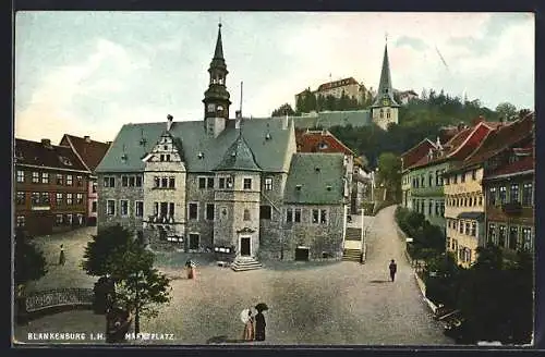 AK Blankenburg i. H., Marktplatz