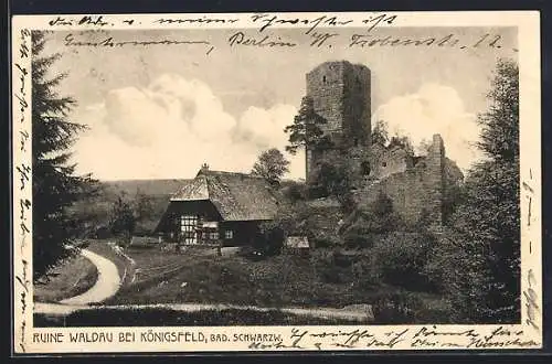 AK Königsfeld / Baden, Ruine Waldau
