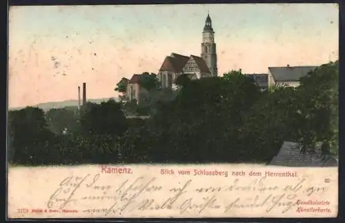 AK Kamenz, Blick vom Schlossberg nach dem Herrenthal