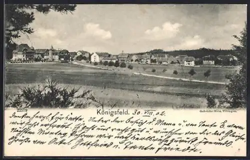 AK Königsfeld / Baden, Ortsansicht mit Feldern