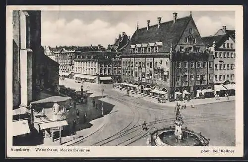 AK Augsburg, Weberhaus und Merkurbrunnen