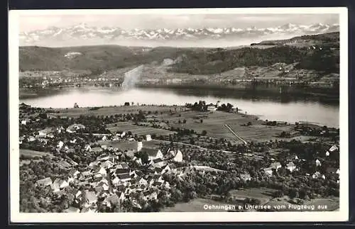 AK Öhningen a. Untersee, Luftaufnahme von Ort und See