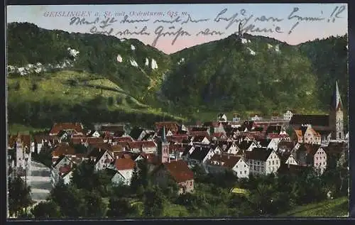 AK Geislingen a. St., Ortsansicht mit Ödenturm
