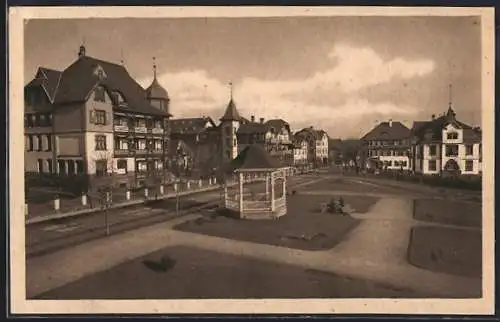 AK Königsfeld / Baden, Strassenpartie mit Pavillon und Villen