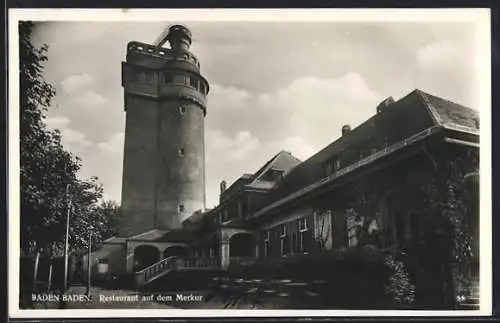 AK Baden-Baden, Restaurant auf dem Merkur