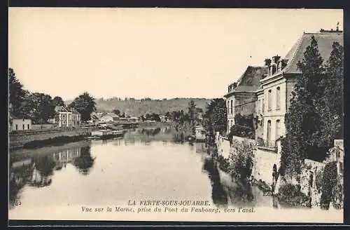 AK La Ferté-sous-Jouarre, Vue sur la Marne prise du Pont du Faubourg vers l`aval