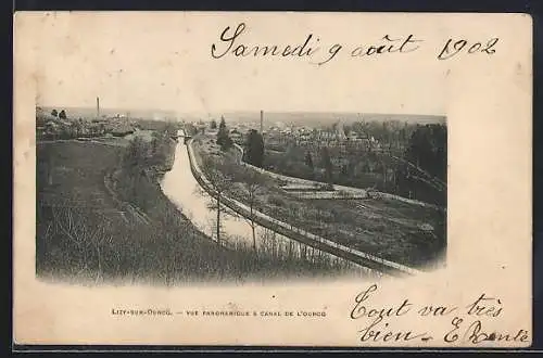 AK Lizy-sur-Ourcq, vue panoramique et canal de l`Ourcq