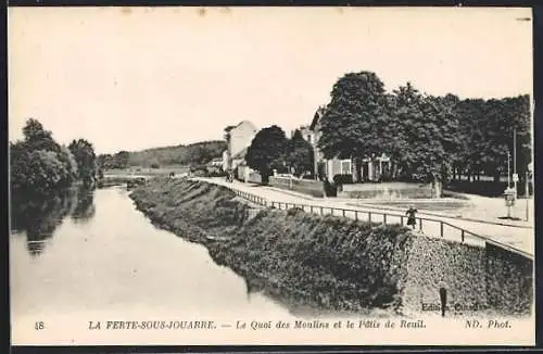 AK La Ferté-sous-Jouarre, Le Quai des Moulins et le Pâtis de Reuil