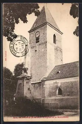 AK Isles-les-Villenoy /S.-et-M., L`Église et le Monument