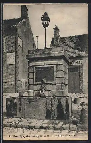 AK Montigny-Lencoup /S.-et-M., La Fontaine Trudaine