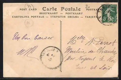 AK Meaux, Vue prise de la Promenade des Trinitaires