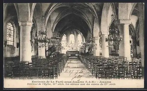 AK Jouarre, Intérieur de l`Église, 15e siècle. Les vitraux sont des oeuvres du 13e siècle