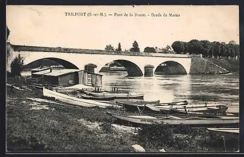 AK Trilport /S.-et-M., Pont de la Route, Bords de Marne