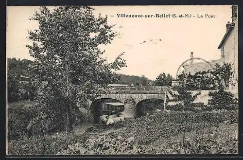 AK Villeneuve-sur-Bellot /S.-et-M., Le Pont et paysage environnant