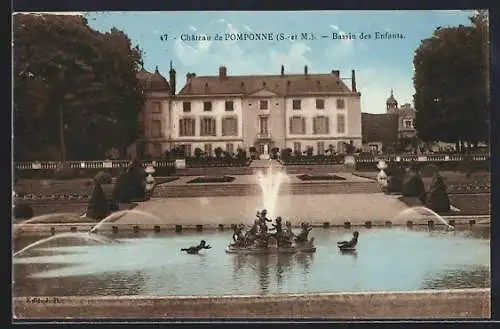 AK Pomponne /S.-et-M., Château et Bassin des Enfants