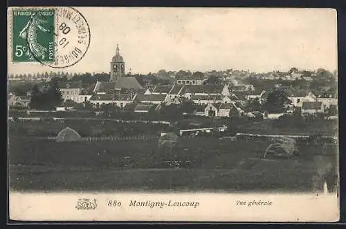 AK Montigny-Lencoup, Vue générale du village et des champs environnants