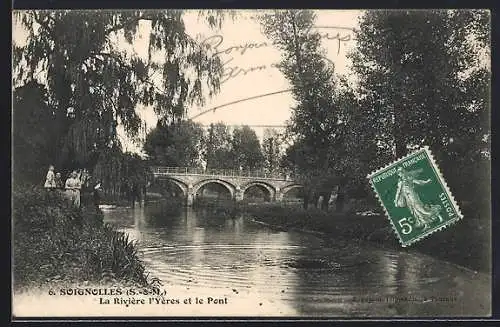 AK Soignolles /S.-et-M., La Rivière l`Yerres et le Pont