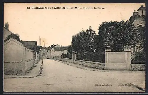 AK St-Germain-sur-Morin /S.-et-M., Rue de la Gare