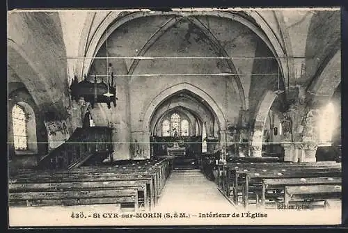 AK St Cyr-sur-Morin /S.-et-M., Intérieur de l`Église