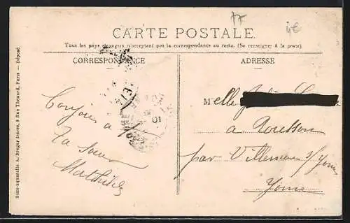 AK Melun, La Prison Centrale vue depuis la rive avec chemin boisé