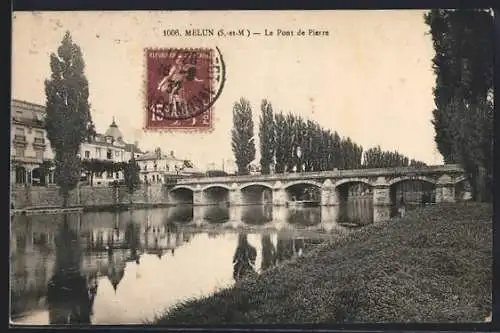 AK Melun /S.-et-M., Le Pont de Pierre