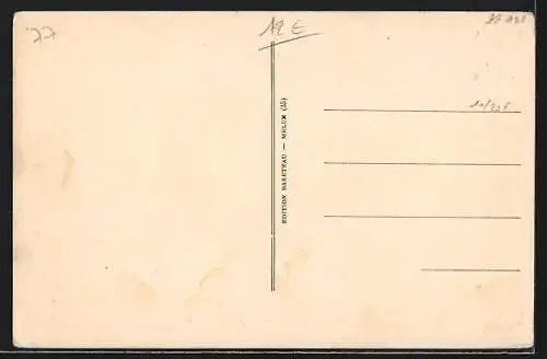AK Melun, Le Pont du Mée avec train traversant la rivière